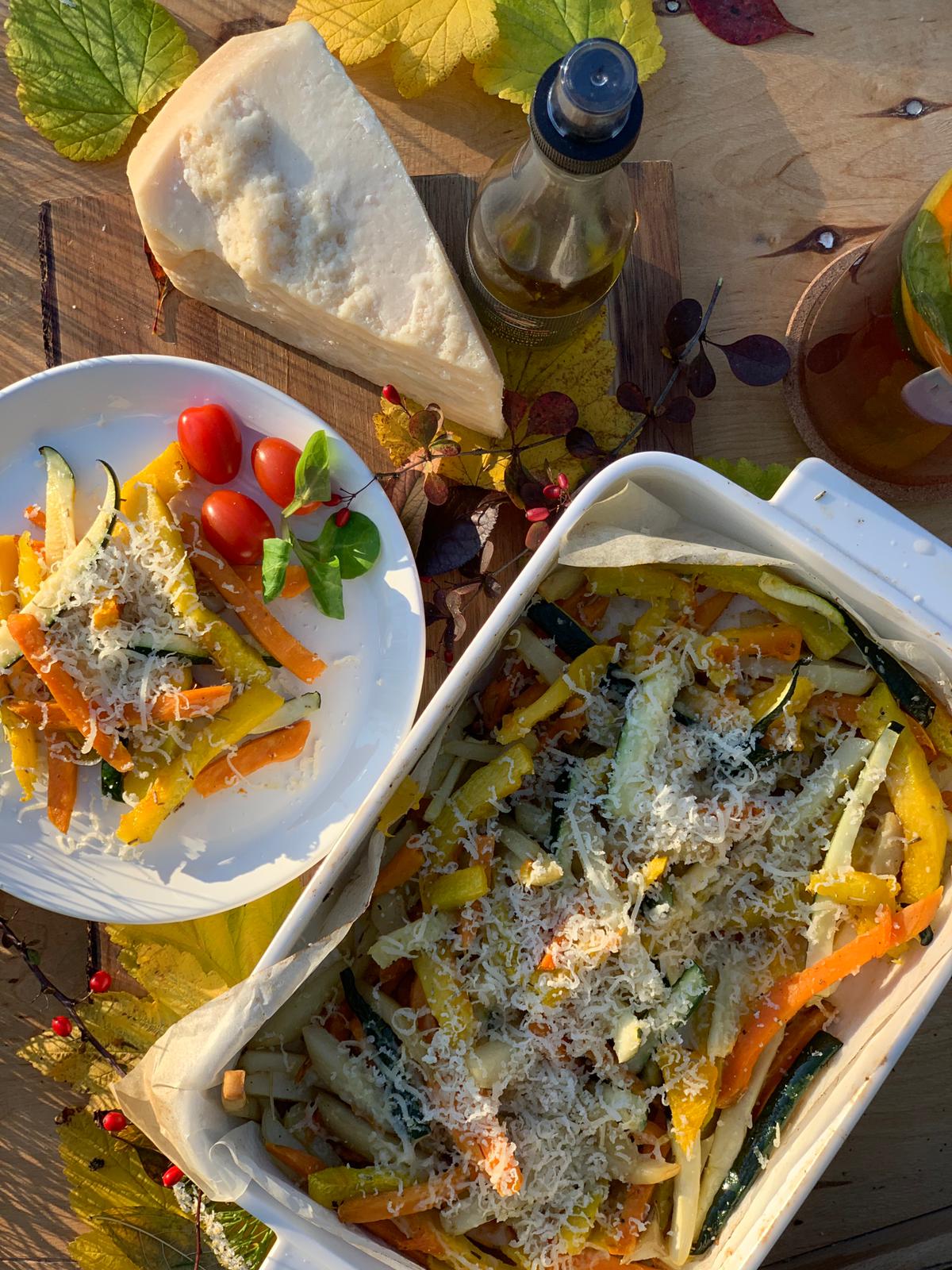 Read more about the article ZAPIEKANE WARZYWA Z PARMEZANEM I OLIWĄ TRUFLOWĄ